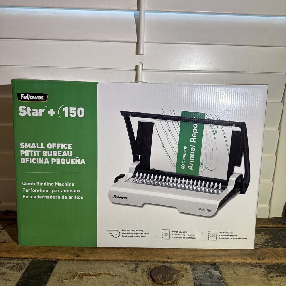 Fellowes Star + 150 Manual Comb Binding Machine CRC50065 New Open Box